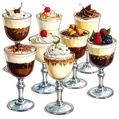 Glass desserts assortment