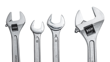 Wrench variations isolated on transparent background