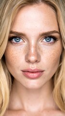 Fair woman with freckles