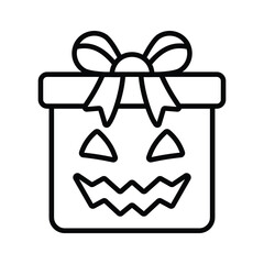 Check this amazing flat outline icon of halloween gift box in modern style