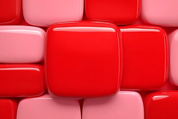 Fototapeta premium Abstract 3D glossy red and pink square blocks design background.