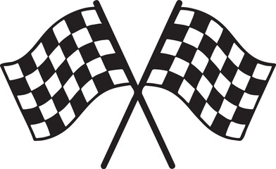 Crossed Checkered Flags Illustration for Racing and Victory