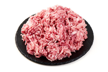 Obraz premium Ground Pork Meatpile, isolated on white background