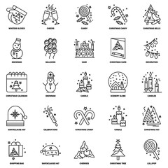 set of christmas icons elementsv png, christmas icons set png collection for web design