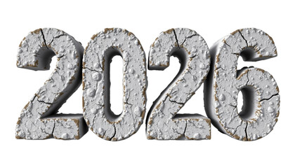 Realistic Concrete Number White Background