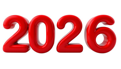 Glossy Red Plastic Number White Background