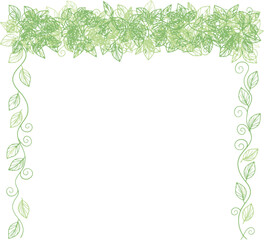 Vector decorative botanical leaf frame, eco-inspired organic border design