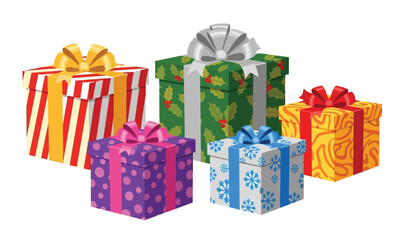 Festive Gift Box Vector Illustration with Colorful Patterns for Holiday Season Celebrations