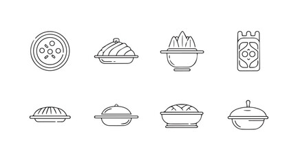 Vector art of indian food isolated
