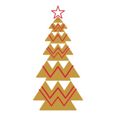 Modern geometric christmas tree clip art