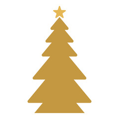 Simple Modern geometric festive tree with star illustration