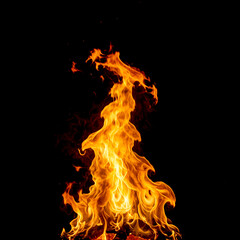 Fototapeta premium fire flames on black background