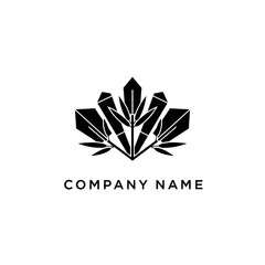Obraz premium Abstract Black and White Floral Design for Company Logo.