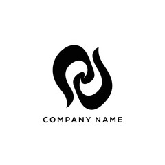 Fototapeta premium Abstract Black and White Logo Design with Intertwined Shapes for Company Branding.