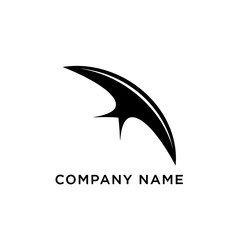 Fototapeta premium Abstract Black Wing Logo Design with Sleek Curves and Modern Aesthetic.