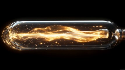 Elegant illumination: Captivating light trails within a vintage-inspired bulb