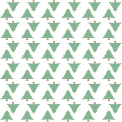 A festive seamless pattern with repeated light green Christmas trees arranged in a simple and modern style.