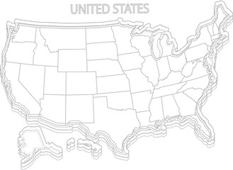 white colour usa map 