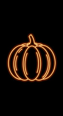 Futuristic Neon Pumpkin Abstract Background