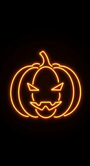 Futuristic Neon Pumpkin Abstract Background