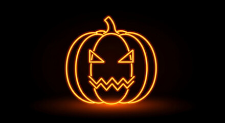 Futuristic Neon Pumpkin Abstract Background