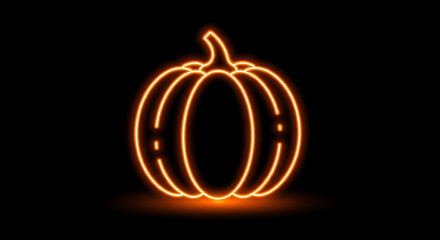 Futuristic Neon Pumpkin Abstract Background