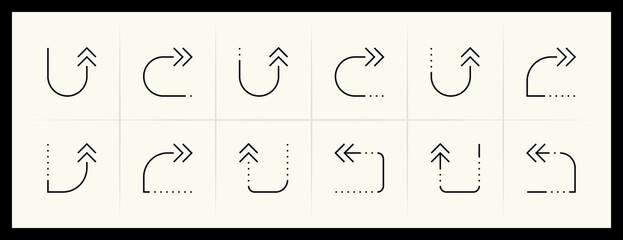 Arrow icon set. Different arrow icons, direction, navigate, double arrow, different direction, exchange, collapse, compare and more.