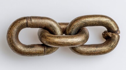 Obraz premium A Close-Up of a Rusty Metal Chain Link Against a Light Background Showing Textured Surface and Imperfections