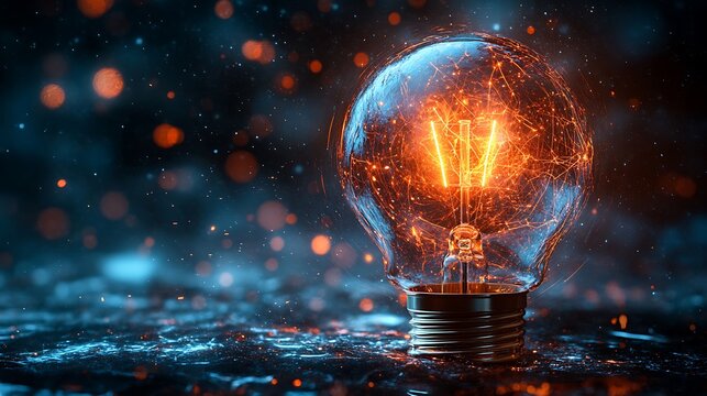 Illuminating Innovation: A Lightbulb Radiating Creativity and Futuristic Energy