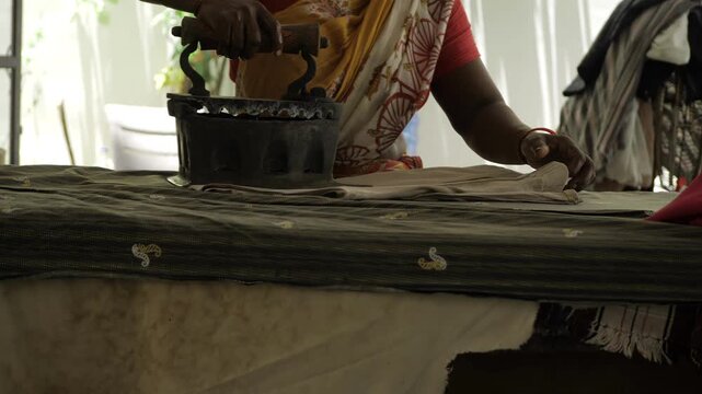 Steaming with Skill - Traditional Indian Ironing Technique