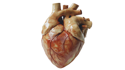 Anatomical Heart Model isolated on a transparent background