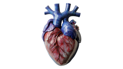 Anatomical Human Heart Model isolated on a transparent background