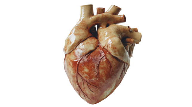 Anatomical Heart Model isolated on a transparent background