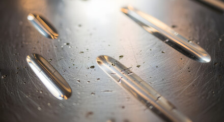 Industrial metal surface with raised details shines under studio lights, a modern and abstract design element for construction concepts