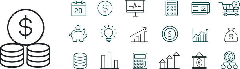 Price line icons Set Vector.eps