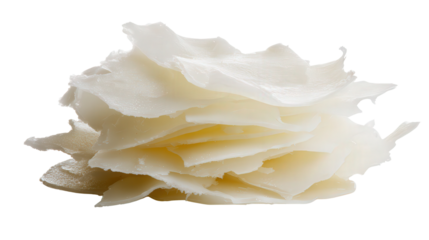 Paraffin wax chip background isolated on a Transparent background, PNG file.