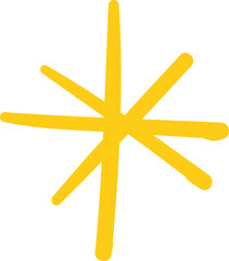 hand drawn yellow star icons and sparkle elements