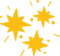 Obraz premium hand drawn yellow star icons and sparkle elements