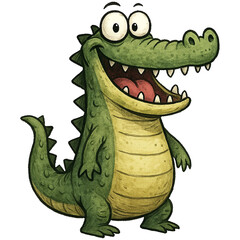 Naklejka premium Wacky Crocodile - Quirky Funny Crocodile animal clipart, sarcastic Crocodile graphic, Crocodile funny farm animals design, funny silly wild animal sublimation design 