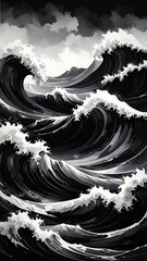 Monochromatic Turbulent Ocean Waves Under a Dark Sky