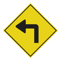 turn left arrow road sign icon vector