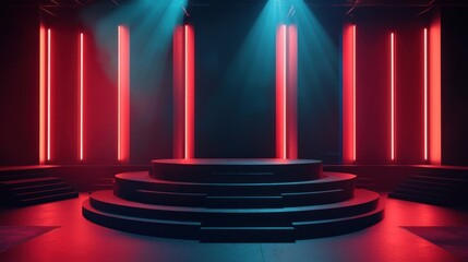 Neon stage product presentation