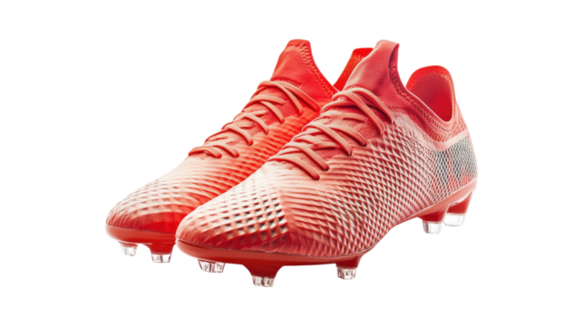 Red Football Boots isolated on a transparent background