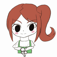 手を洗っているエプロンを着た女の子