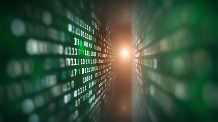 An abstract representation of data streams with light effects, showcasing the digital world and modern technology.