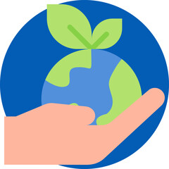 Save the world icon for ecology and environment, business, website, application, printing, document, poster design, etc