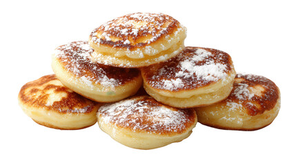 Poffertjes mini pancake background isolated on a Transparent background, PNG file.