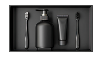Black hygiene set in box