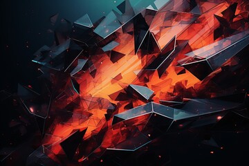Futuristic Crystalline Abstract Composition with Shattered Geometry