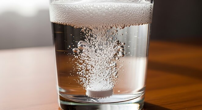 Effervescent Tablet Dissolving in Water - A Close-Up View.